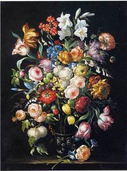 Floral, beautiful classical still life of flowers 09